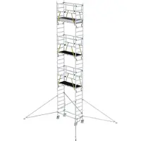 MUNK Günzburger Steigtechnik MUNK Rollgerüst FlexxTower SGX ergo mit klappbaren Dreieckauslegern und Schwenkfuß Plattformgröße 1,80x0,60m Arbeitshöhe 9,55m