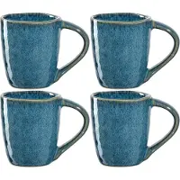 Leonardo Matera Espressotassen 4er Set, Mokka-Becher aus Steingut, spülmaschinengeeignete Espresso-Gläser, Keramik-Tassen, blau, 90 ml, 018596