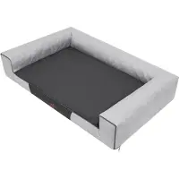 TexCorp Haustierbett Hundeliegen Kissen Hundebett Liegen Hundekissen Bett Sofa Hundekorb Tierbett Hundesofa Hundematratze: Asche Ökoleinen, XXL - 118 x 78 cm