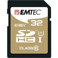 Emtec ECMSD32GHC10GP, 32 GB, SDHC, Klasse 10, 85 MB/s, 21 MB/s, Schwarz, Braun