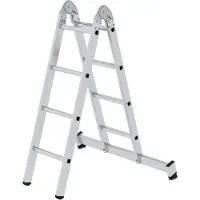 MUNK Günzburger Steigtechnik MUNK Gelenk-Klappleiter mit Nivello Traverse 2x4 Sprossen