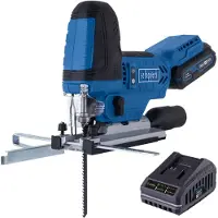 Scheppach Akku-Stichsäge BC-JS254-X | Brushless | Hublänge 25,4mm | Hubzahl 1000-3000min-1 | LED | inkl. 2Ah Akku + 2,4A Ladegerät