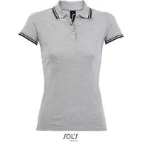 Sol SOLs 00578 | Damen Polo Shirt Pasadena - Farbe: Grey Melange/Navy - Größe: L