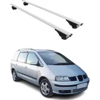 Omtec Dachträger Gepäckträger für Seat Alhambra 1996-2010 Grundträger Metall Silber 2x