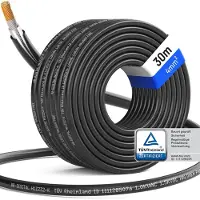 HB-DIGITAL 30m Solarkabel H1Z2Z2-K 4 mm² Photovoltaik Kabel für PV Anlagen schwarz