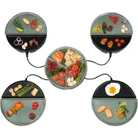 Bourgini Chef's Dinner Party - Back- & Grillteller - Gourmet Set - Glasiert Grau - 4 Personen - Erweiterungsset erhältlich