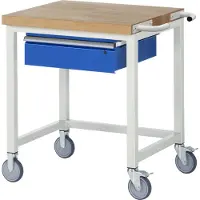 RAU Werkbank Serie 8000, fahrbar, mit Hängeschublade, B 750 x T 700 x H 880 mm