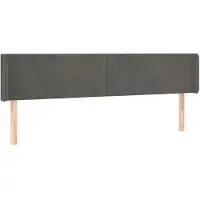 Syfax Kopfteil mit Ohren Dunkelgrau 163x16x78/88 cm Samt