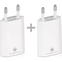 Wicked Chili 2x Pro Series Netzteil USB Adapter kompatibel mit Apple iPhone, Samsung Galaxy / Handy Ladegerät, Smartphone Netzstecker (1A, 5V) weiß