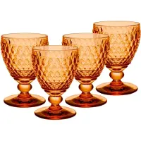 Villeroy & Boch Boston Apricot Weißweingläser 4er Set 230 ml Facetten orange