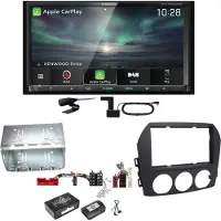Kenwood DNX-7190DABS Android Auto Carplay DAB+ CD Einbauset für Mazda MX-5 NC FL