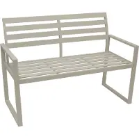 Degamo Gartenbank Parkbank Alubank ATLANTA 2-sitzer 123cm, Aluminium weiss, wetterfest