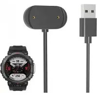 System-S USB 2.0 Kabel 100 cm Ladekabel für Amazfit T-Rex 2 Smartwatch in Schwarz