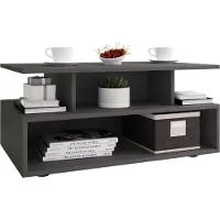 VCM Holz Couchtisch | Sofatisch mit ausreichend Stauraum | Maße ca. H. 40 x B. 80 x T. 50 cm | Wohnzimmertisch - Esila