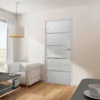 Inova Tür Drehtür Glastür 834x1972 DIN links DIN rechts mit Beschlag ESG Blockstreifen Wohnungstür - Tür + Beschlag DB03
