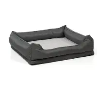 Wallace & Jones orthopädisches Hundebett mit kuschelig weichem Kaninchen Fellimitat · 100 x 85 cm · daytona grau