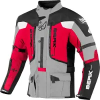 Berik Dakota wasserdichte 3in1 Motorrad Textiljacke, schwarz/grau/rot, 56