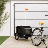 vidaXL [Home] Fahrradanhänger Hunde Schwarz Oxford-Gewebe und Eisen , Neue Mode 2024 im häuslichen Leben