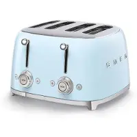 Smeg Edelstahl Toaster 4 Scheiben 6 Modi, Hochglanz, Auftaufunkton, 4 kurze Schlitze, für 4 Scheiben, 2000,00 W, Auftauen, Rösten, Stopp