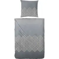 PRIMERA Mako-Satin Bettwäsche 135x200 Rauten Ornamente grau sand 243234-88