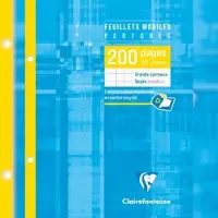Clairefontaine 5x Ringbucheinlagen 17x22 cm, Packung mit 100 Blatt 90g, 2-fach gelocht, französische Lineatur - 1351C
