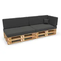 Pokar Palettenkissen Palettenauflagen mit abnehmbarem Bezug Palettensofa, Größe:6er Set, Farbe:Anthrazit
