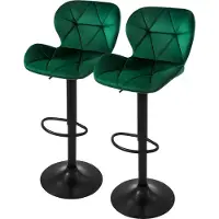 ML-Design | 2er-Set Barhocker Leah Samt Groen Fluweel 41x110x47 cm | NADUVI