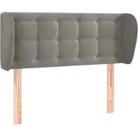 Syfax Kopfteil mit Ohren Hellgrau 83x23x78/88 cm Samt