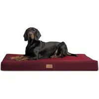 Tierlando OSCAR VISCO Orthopädische Hundematratze Kunstleder Velours Hundebett - Größe: 120x90cm | Farbe: 04 Dunkelrot