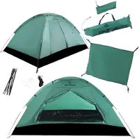 Kirkjubøur "Vindr" 1 Person-Camping-Zelt, wasserdicht, UV-Schutz 50+, leicht & stabil, inkl. Zubehör & Tragetasche, schnell aufbaubar grün | KJ-115