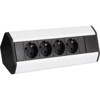 Design Light DesignLight CORNERBOX Aluminium SchuKo 4-fach / Ecksteckdose / Mehrfachsteckdose