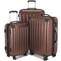 Hauptstadtkoffer - Alex - Koffer-Set 3 Trolley Hartschale, 4 Rollen (S, M & L),Braun