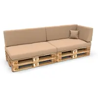 Pokar Palettenkissen Palettenauflagen mit abnehmbarem Bezug Palettensofa, Größe:6er Set, Farbe:Beige