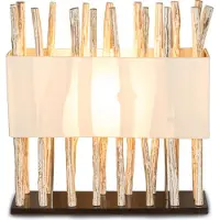 Levandeo Lampe Tischlampe aus Holz Holzlampe Tischleuchte Treibholz 54cm hoch