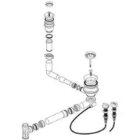 BLANCO Ablaufgarnitur 227451 mit Drehexcenter ohne Überlauf für STATURA Spülen / Ventil / Ablaufgarnitur