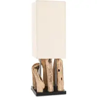 Levandeo Tischlampe Treibholz B x H x T 16,5x51,5x16,5 Tischleuchte Design Deko