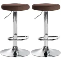 CLP 2er Set Barhocker Ponte Samt höhenverstellbar und drehbar braun Material Gestell Metall in Chromoptik