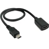 System-S USB 3.1 Kabel 30 cm Typ C Buchse zu 2.0 Mini Stecker Adapter in Schwarz