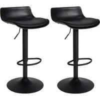 DELUKE Barhocker 2er Set höhenverstellbar Schwarz JUTO - Kunstleder, 68,5-94x43x44cm | Barhocker mit Lehne Tresenhocker Barstuhl Küchenhocker Thekenhocker hoher Stuhl