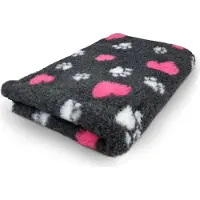 Vetbed Vet Bed Hundebett anthrazit mit Pfoten und Herzen 150 x 100 cm