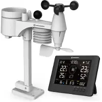 Bresser Wetterstation 8in1 Funk Thermometer Hygrometer Windmesser Regenmesser UV Sensor Hitzestress-Anzeige