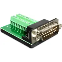 DeLOCK 65275, Sub-D 15 pin Gameport, 16 pin Terminal block, Grün