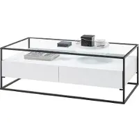 MCA Couchtisch Evora mit Glasplatte | 120x60 | weiß