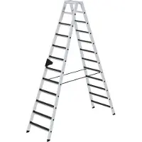 Proregal Stufen-Stehleiter beidseitig begehbar mit clip-step R13 2x12 Stufen