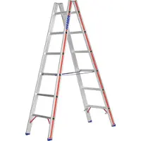 Hymer Sprossenstehleiter, beidseitig begehbar, 2x6 Sprossen, senkr. Höhe 1,75 m, Reichhöhe 3,09 m, Gewicht 6,8 kg
