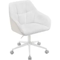 Woltu Homeoffice Stuhl, Schminkstuhl, Drehstuhl, höhenverstellbar, Bouclé-Sitz : Creme+Beige Farbe: Creme+Beige