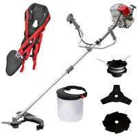 Ikra Benzin Freischneider IBF 31-4 | 4-Takt | Fadenspule 43 cm Schnittbreite | 3- & 8-Zahn-Messer Ø 25,5 cm | Schutzschild | Profi-Schultergurt