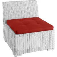 Sunnypillow Gartenkissen Sitzkissen für Rattanmöbel 70x70x10 cm Rot
