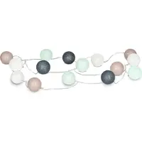 Levandeo 15er Lichterkette Ø4cm LED Kugeln Girlande Lampions Baumwolle Grün Deko