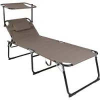 Linder Exclusiv GmbH LEX Gartenliege XXL, 200 x 70 x 45 cm, Farbe:Taupe